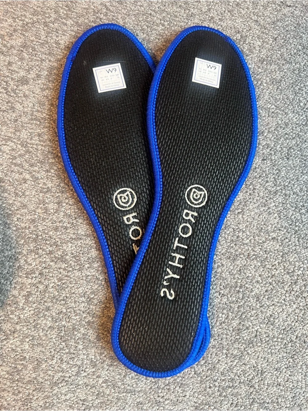 Rothy's Leopard Print Flats with Royal Blue Trim